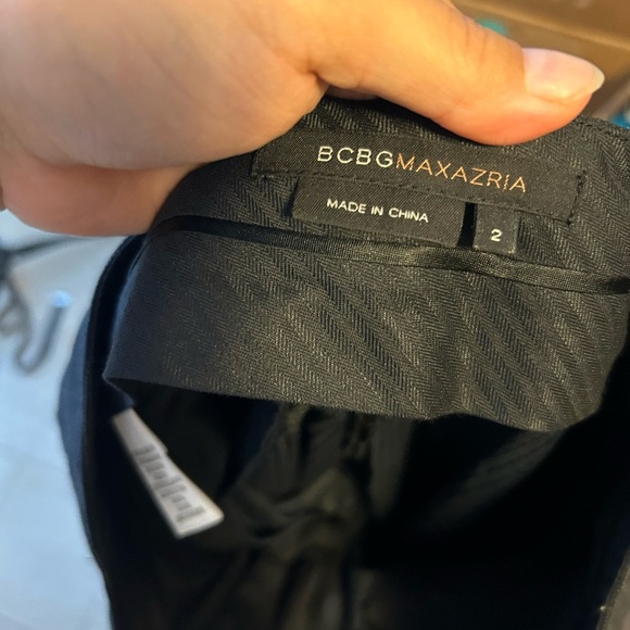 BCBGMAXAZRIA Wool Blend Pinstripe Flare Trousers - Picture 4 of 6